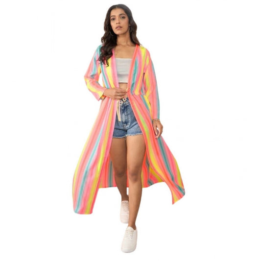 Women's Polyester Crepe Printed Long Sleeves Shrug (Multicolor)
