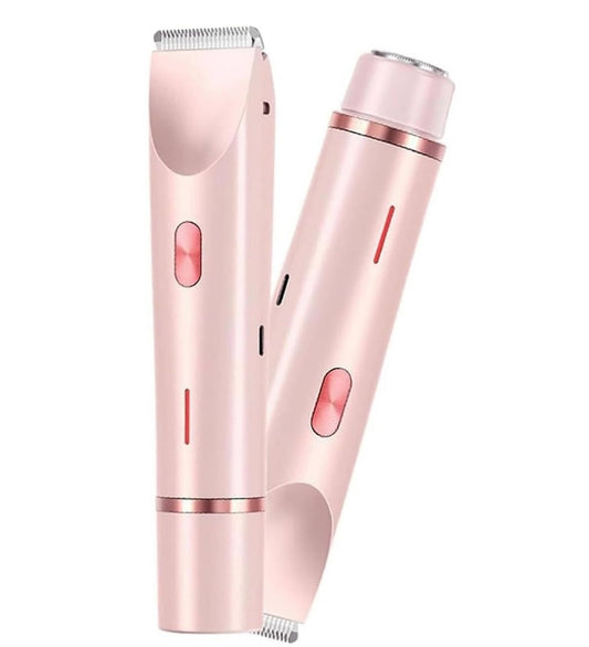 Plastic-Stainless Steel Dual Head Electric Shaver (Pink)