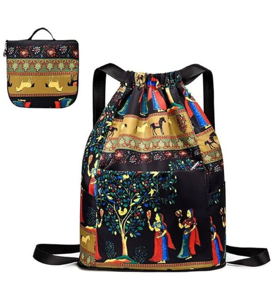 Nylon-Polyester Printed Backpack (Multicolor)